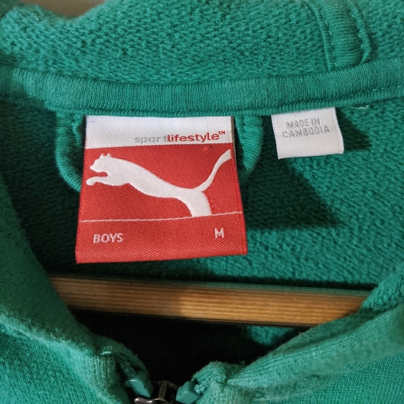Puma size Medium kids hooded green jacket - Picture 8 of 10